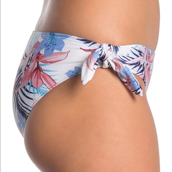 Splendid Women's Blue Multi Floral Pura Vida Side Tie Bikini Swim Bottoms sz M - Picture 4 of 6